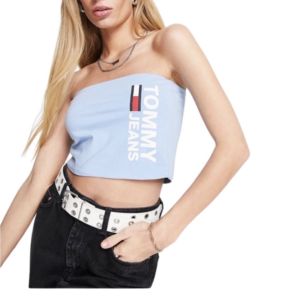 NWT Tommy Hilfiger Jeans Logo Blue Bandeau - Size Large